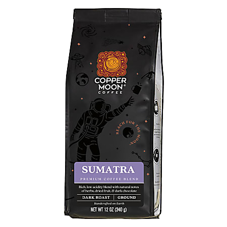 Copper Moon® Coffee Ground Coffee, Sumatra Blend, 12 Oz Per Bag