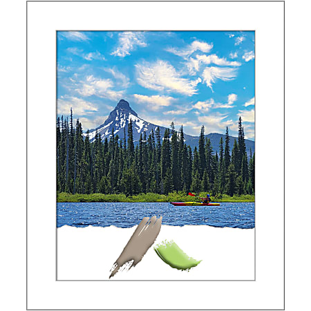 Amanti Art Picture Frame, 20" x 24", Matted For 16" x 20", Wedge White