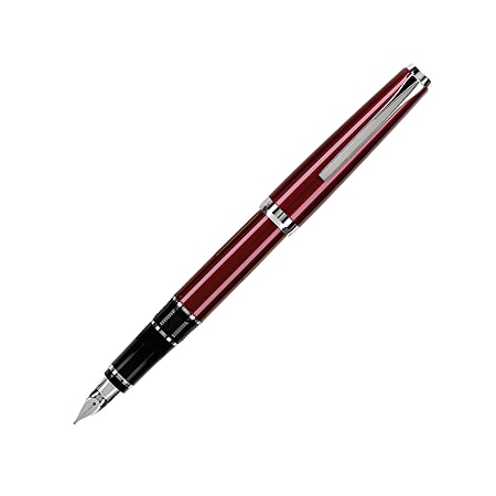 Pilot® Falcon Fountain Pen With 14K Gold Nib, Medium Point, Burgundy Barrel, Black Ink