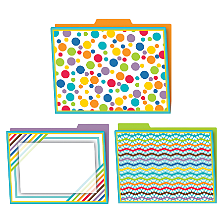 Carson-Dellosa Color Me Bright Design File Folders, Letter Size, Assorted Colors, Pack Of 6 Folders