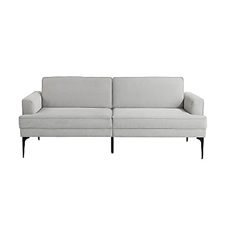 Serta Preston Polyester Convertible Sofa, 34-5/16”H x 83-1/8”W x 30-5/16”D, Light Gray