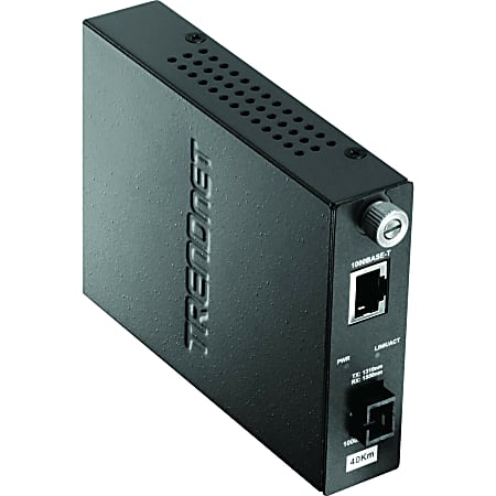 TRENDnet Intelligent 10/100Base-TX to WDM TX-1550 Single Mode Fiber Converter(40KM) - 1 x Network (RJ-45) - 1 x SC Ports - 10/100Base-TX, 100Base-FX - Desktop, Wall Mountable