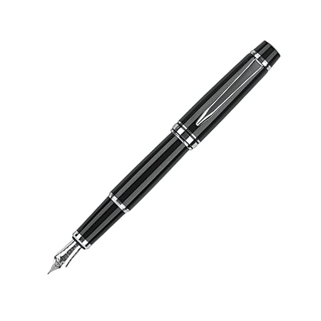 Pilot® Stargazer Fountain Pen With 14K Gold Nib, Fine Point, Black Barrel, Black Ink