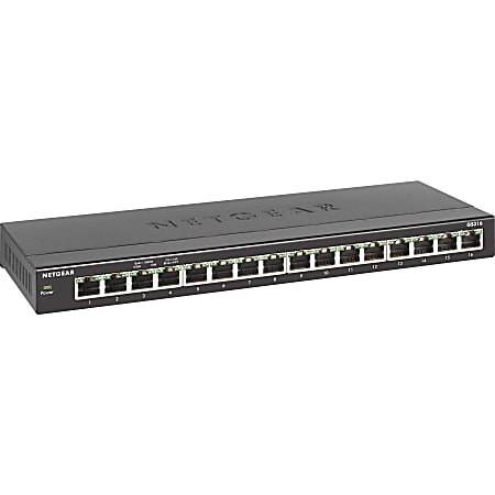 Netgear® 16-Port Gigabit Ethernet Desktop Switch, GS316-100NAS