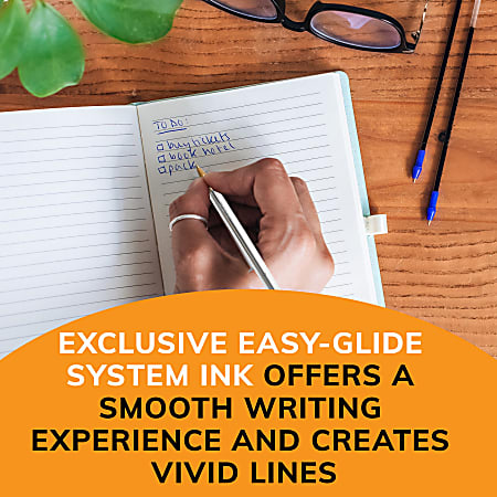 BIC Cristal Ballpoint Pens Medium Point 1.0 mm Clear Barrel Blue Ink ...