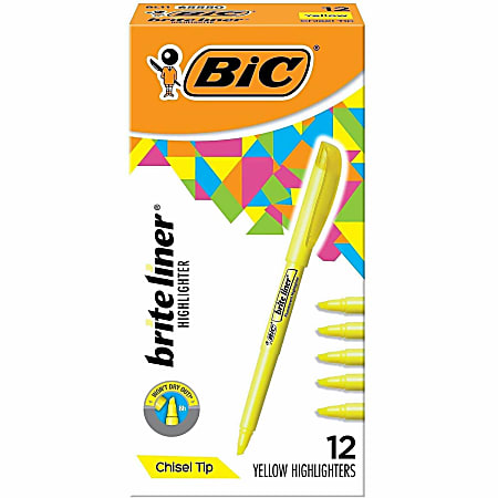 BIC - Card 4 Highlighter Grip Highlighters - Pastel