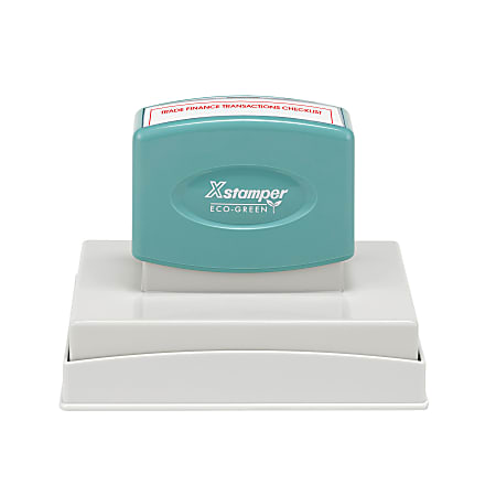 Custom ECO-GREEN Xstamper® Pre-Inked Stamp, N28, 61% Recycled, 2-1/2" x 3-7/8" Impression