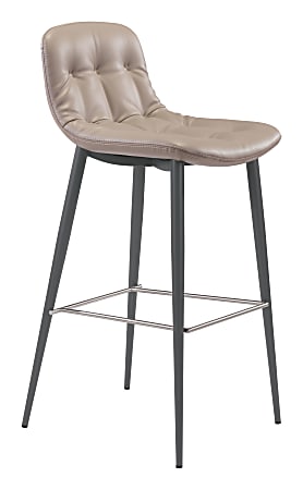 Zuo Modern Tangiers Bar Stool Set, Taupe, Set Of 2 Stools