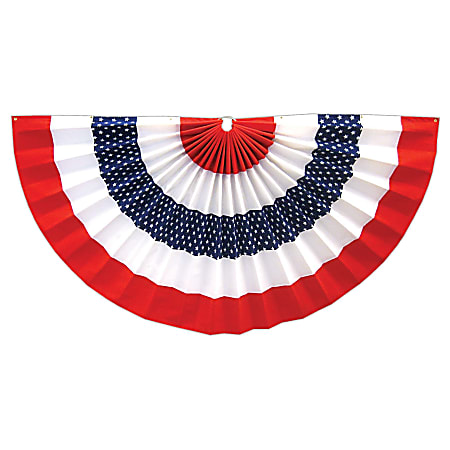 Amscan Flocked Patriotic Red White And Blue Star Bunting, 36" x 72"