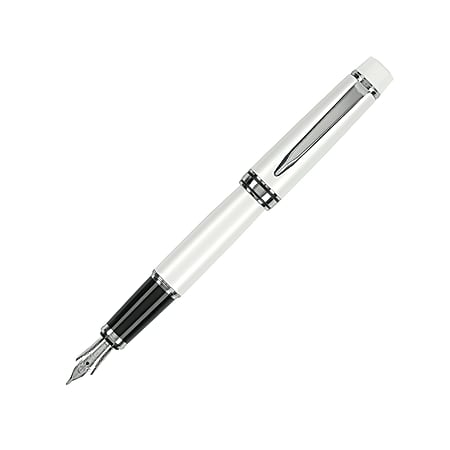 Pilot® Stargazer Fountain Pen With 14K Gold Nib, Fine Point, Pearl White Barrel, Black Ink