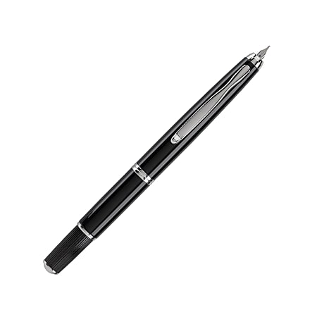 Pilot Fermo Fountain Pen With 18K Gold Nib, Medium Point, Black Barrel, Black Ink