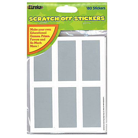 Eureka Rectangles Scratch Off Stickers, Assorted Colors, 180 Stickers Per  Pack, Set Of 6 Packs