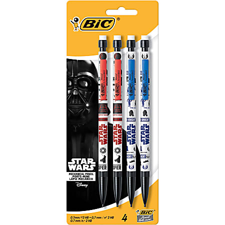 Star Wars™ BIC® Mechanical Pencils, Medium Point, 0.7 mm, Assorted Designs, Pack Of 4