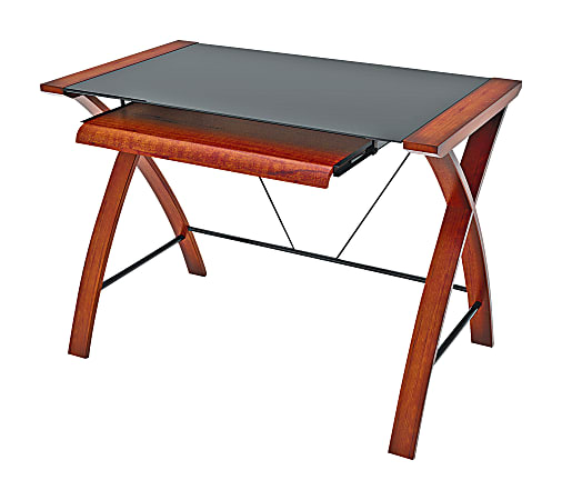 Z-Line Designs Florentina Wood Computer Desk, 30"H x 52"W x 24"D, Cherry