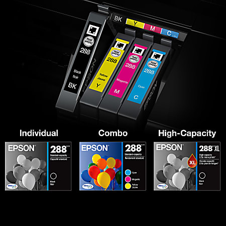 Epson 288XL Black288 DuraBrite Cyan Magenta Yellow High