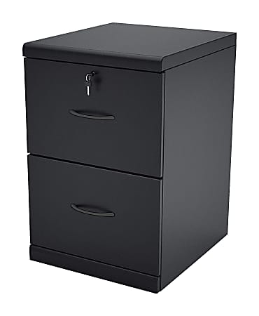 Z-Line Designs 16-3/4"D Vertical 2-Drawer File Cabinet, Metal, Black