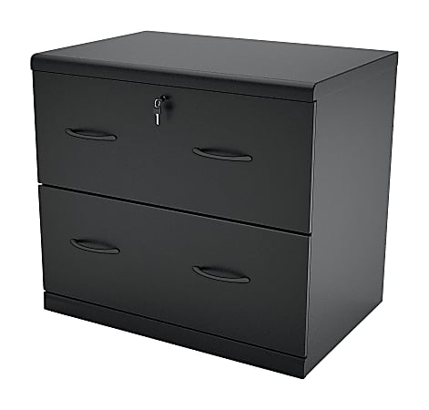 Z-Line Designs 29"W Lateral 2-Drawer File Cabinet, Metal, Black