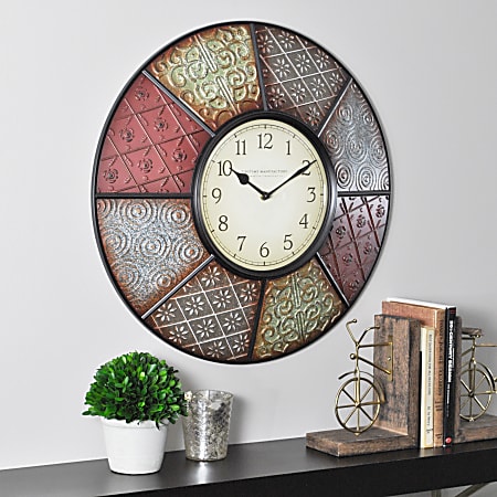 FirsTime® Patchwork Round Wall Clock, 20 1/2" x 1 1/4", Multicolor