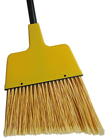 Wilen Complete Angle Broom, Large, 48" Handle, Black/Yellow