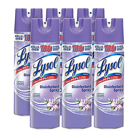 Lysol® Breeze Disinfectant Spray, 19 Oz, Early Morning Breeze Scent, Carton Of 12 Bottles