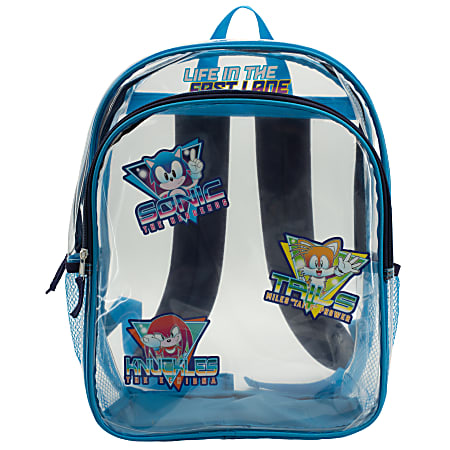 Accessory Innovations Clear Backpack, Sonic The Hedgehog, Transparent