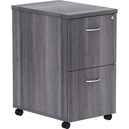 Lorell® Essentials 22"D Vertical 2-Drawer Mobile Pedestal File Cabinet, Weathered Charcoal