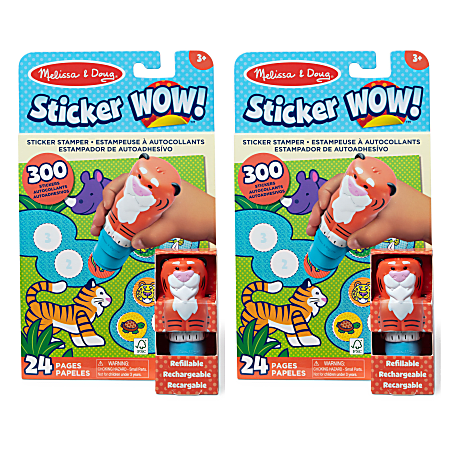 Melissa & Doug Sticker WOW!™ Sticker Stampers And Activity Pads, Tiger, Bundle Of 2 Sets