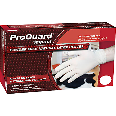 ProGuard Disposable Latex Powder-Free General Purpose Glove, Medium, White, 100 Per Box, Case Of 10 Boxes