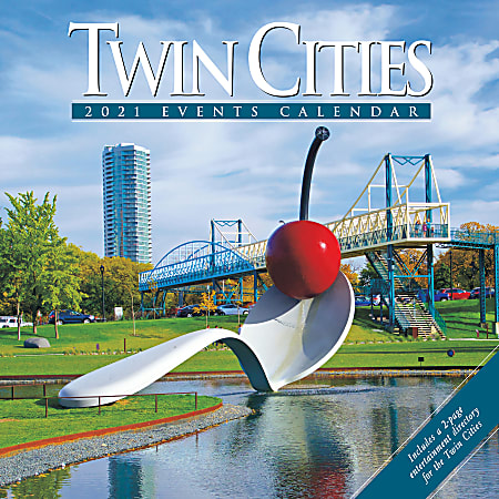 Willow Creek Press Scenic Monthly Wall Calendar, 12" x 12", FSC® Certified, Twin Cities, January to December 2021, 13595