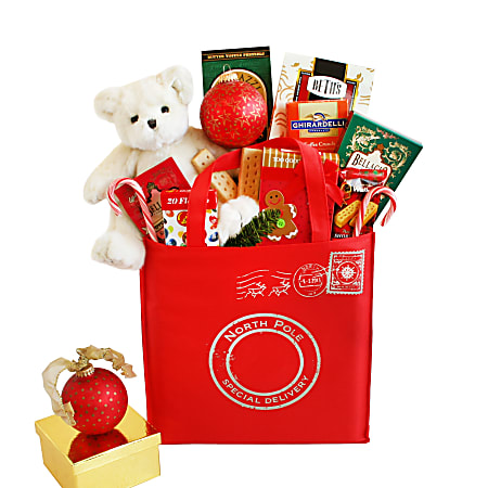 Givens Gifting North Pole Special Delivery Holiday Tote, 20"H X 12"W X 6"D, Multicolor