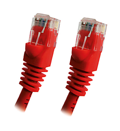 Professional Cable Gigabit Ethernet Cable Molded Boots, 50 ft, Red