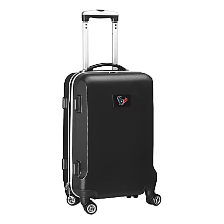 Denco 2-In-1 Hard Case Rolling Carry-On Luggage, 21"H x 13"W x 9"D, Houston Texans, Black