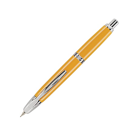Pilot® Vanishing Point Yellow Fountain Pen With 18K Gold Nib, Broad Point, Yellow Barrel, Black Ink