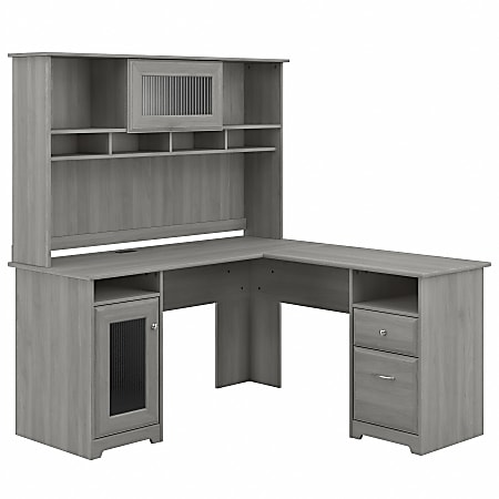 Bush Furniture Cabot 60 W L Shaped Computer Desk With Hutch Modern