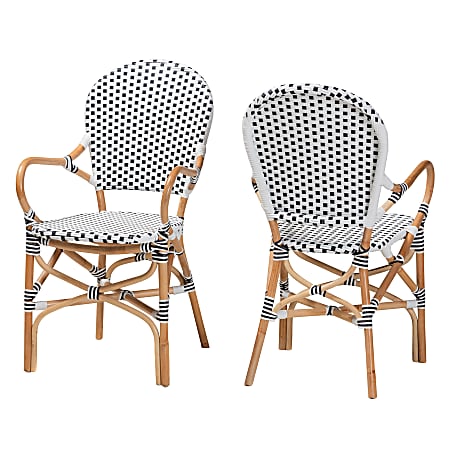 bali & pari Naila Classic French Bistro Chairs, Brown, Set Of 2 Chairs