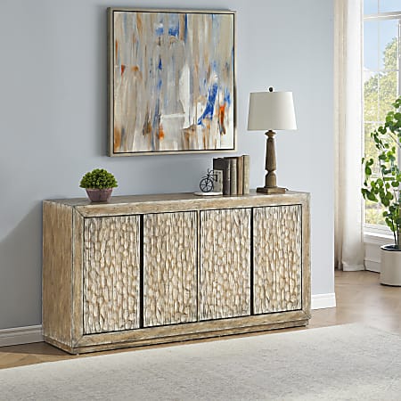 Coast to Coast Galena 68"W Transitional Credenza With 4 Doors, Natural