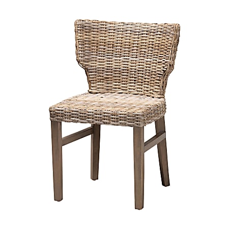 bali & pari Enver Modern Bohemian Dining Chair, Gray/Brown