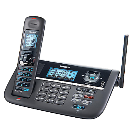 Uniden® DECT4086 2-Line DECT 6.0 Digital Cordless Phone With Digital Answering System, Titanium