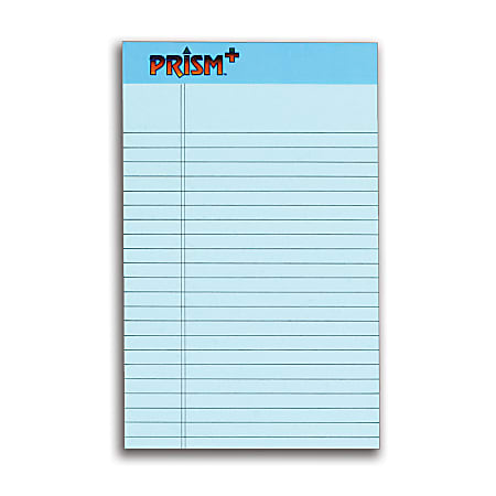 TOPS™ + Color Writing Pads, 5" x 8", 100% Recycled, Legal Ruled, 25 Sheets, Blue, Pack Of 12 Pads