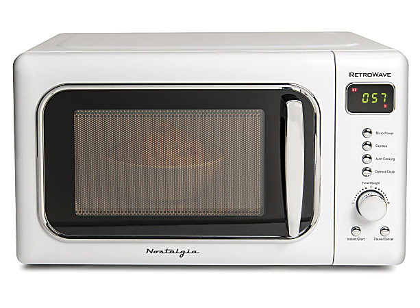 Nostalgia Electrics Classic Retro 0.7 Cu Ft Microwave, White