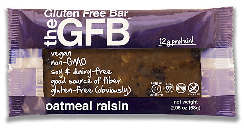 GFB- The Gluten-Free Bar, Oatmeal Raisin, 2.05 Oz, Pack Of 12
