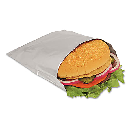 Bagcraft Foil Sandwich Bags, 6 1/2" x 6 3/4", Silver, Carton Of 1,000 Bags