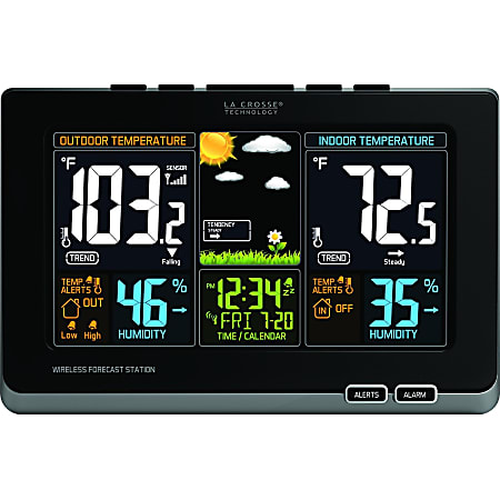 La Crosse Technology Wireless Color Weather Station - LCD - Weather Forecaster200 ft - Desktop
