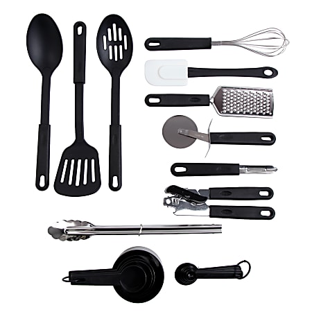 Gibson Home Total Kitchen 20-Piece Prep N' Serve Combo Set, Black