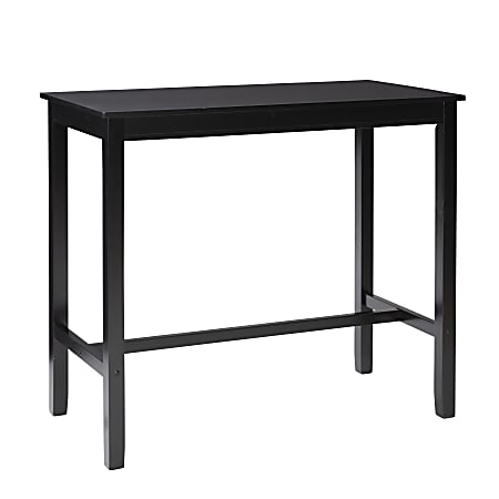 Linon Walker Bar Pub Table, 42"H x 47-1/4"W x 23-3/4"D, Black