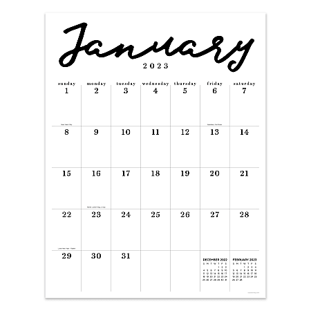 TF Publishing Large Art Poster Monthly Wall Calendar, 22" x 17", Script, January To December 2023