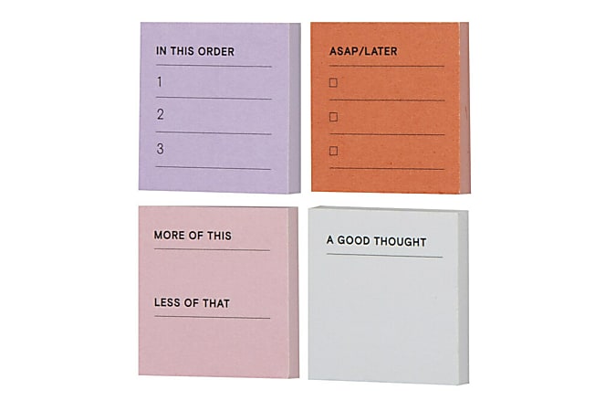 Noted by Post-it Printed Notes Gift Box, 4 Piece Set, Cool Colors, Includes  Round Sticky Notes, Square Sticky Notes, Mini List Sticky Notes, 3-Pack Pens  (NTD-BO… in 2023