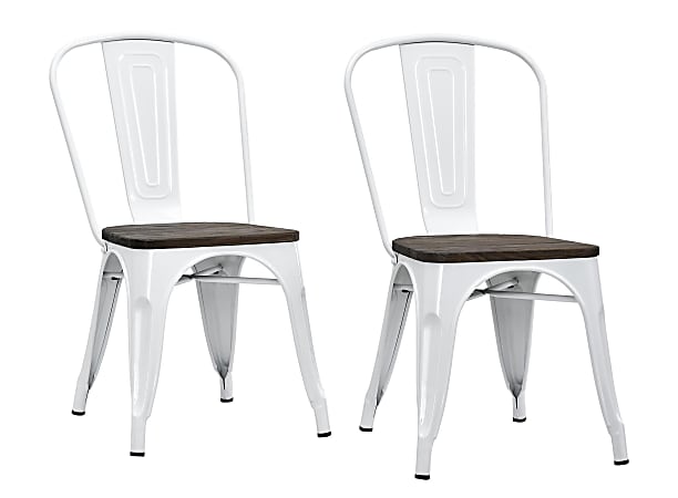 Dhp fusion metal dining chair with wood seat shop