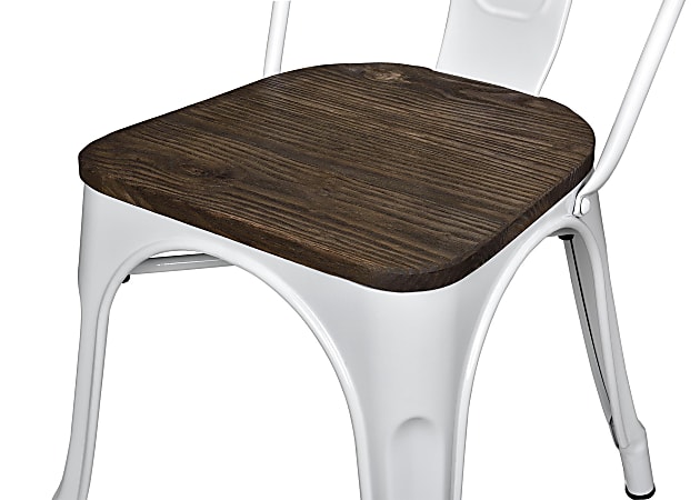 DHP Fusion Dining Chairs BrownWhite Set Of 2 Office Depot