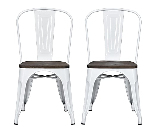Dhp fusion metal dining chair with wood seat best sale